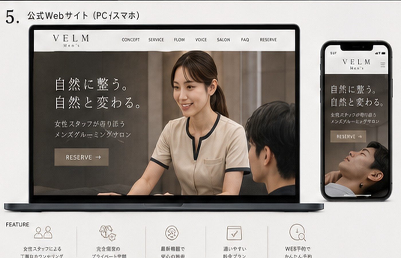 女性スタッフが男性のお客様に丁寧なカウンセリングをしている様子